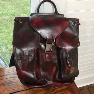 Rock Valley Burgundy Leather Backpack